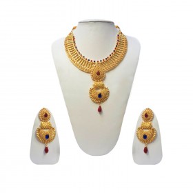 This Necklace set features a unique one of a kind tradition embellish with antic finish