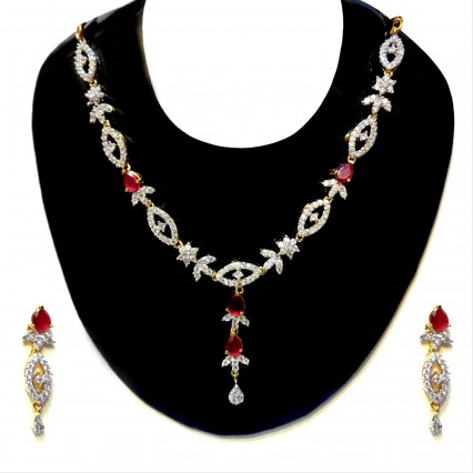 This Necklace set features a unique one of a kind tradition and modern embellish