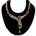 This Necklace set features a unique one of a kind tradition and modern embellish