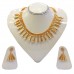 Beautiful work in Artificial Pearl with ethnic and modern combination golden work necklace set Beautiful work in Artificial Pearl with ethnic and modern combination golden work necklace set
