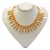 Beautiful work in Artificial Pearl with ethnic and modern combination golden work necklace set Beautiful work in Artificial Pearl with ethnic and modern combination golden work necklace set