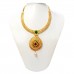This Necklace set is a unique one which make beautiful design with golden work