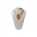 Beautiful work in artificial stone with ethnic and modern design combination golden work, this is a really warm and glowing necklace set. Its very ethnic earring adds to the festive appearance as it truly dazzles