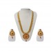 Beautiful work in artificial red stone with ethnic and modern combination golden work, this is a really warm and glowing necklace set. It’s very ethnic earring adds to the festive appearance as it truly dazzles
